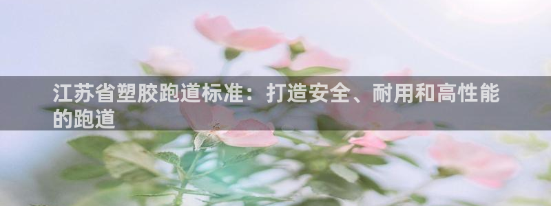 尊龙凯时投诉最狠的方法：江苏省塑胶跑道标准：打造安全